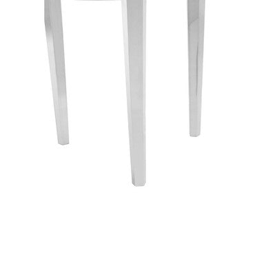 Round End Table with Smoky Grey Glass Top, Piermount