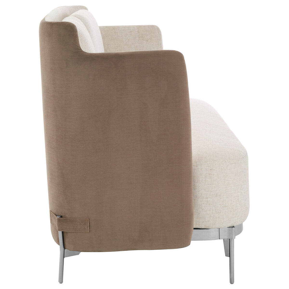 White and Mink 2 Seater Sofa with Metal Base, Piermount