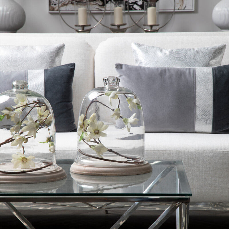 White and Mink 2 Seater Sofa with Metal Base, Piermount