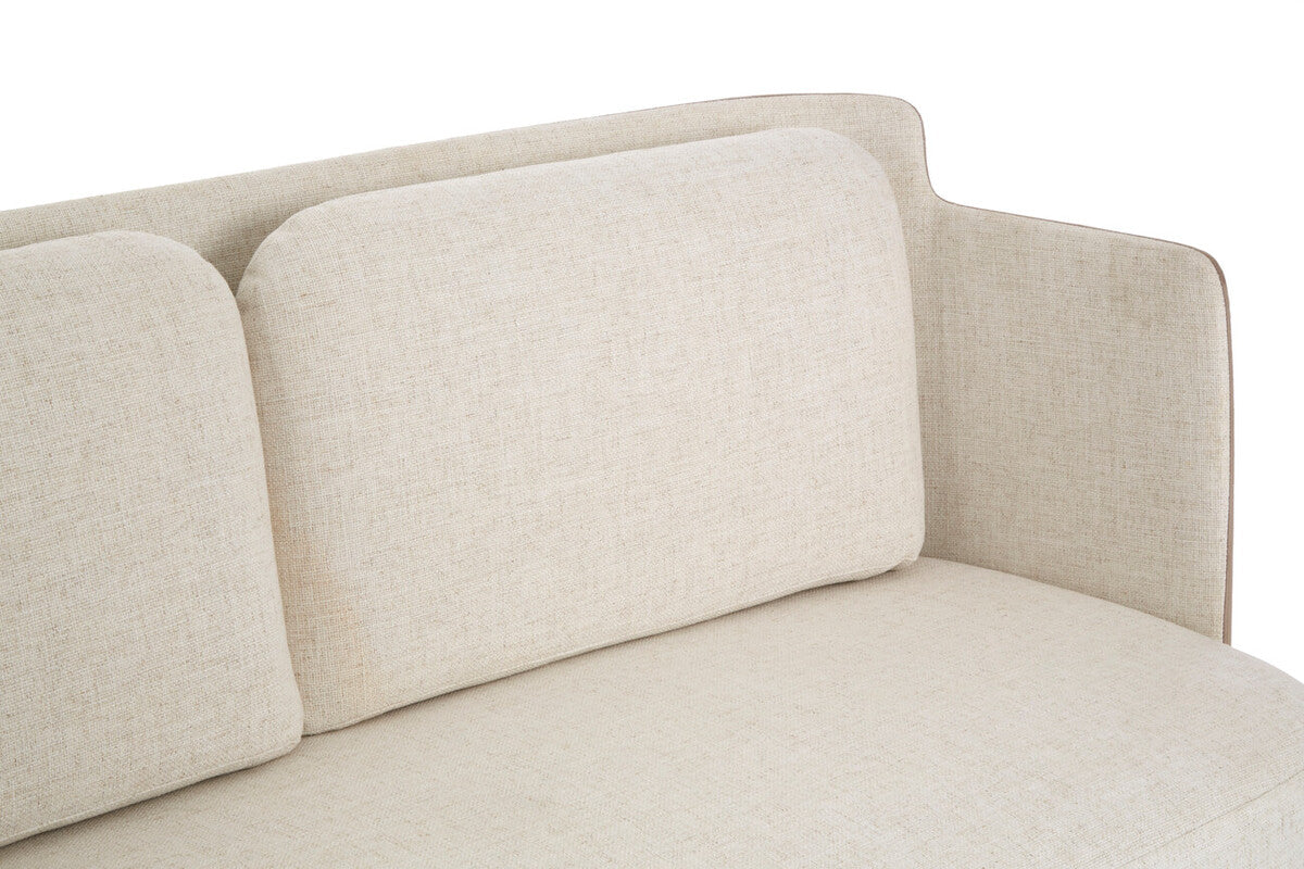 White and Mink 2 Seater Sofa with Metal Base, Piermount