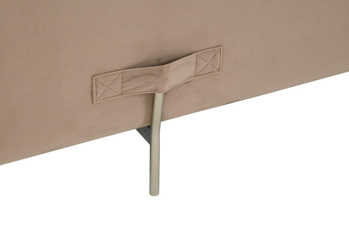 White and Mink 2 Seater Sofa with Metal Base, Piermount
