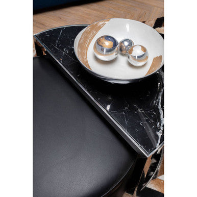 Black Stool and Coffee Table Set with Nesting Design, Piermount