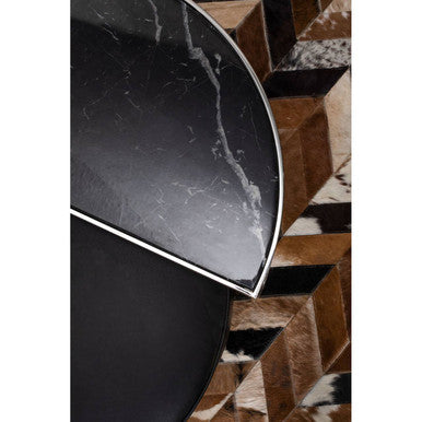 Black Stool and Coffee Table Set with Nesting Design, Piermount