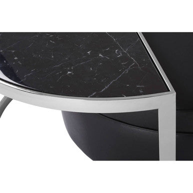 Black Stool and Coffee Table Set with Nesting Design, Piermount