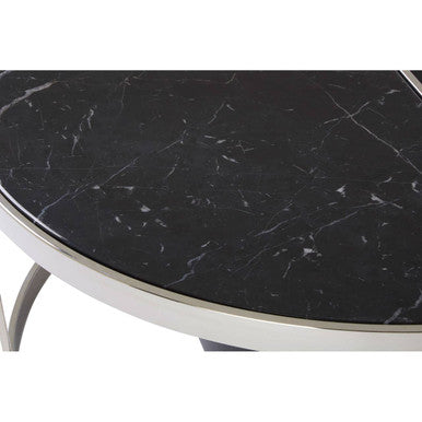 Black Stool and Coffee Table Set with Nesting Design, Piermount