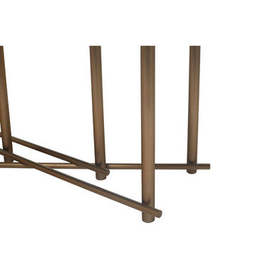 Black Engineered Wood Top Dining Table with Brushed Brass Legs, Delta