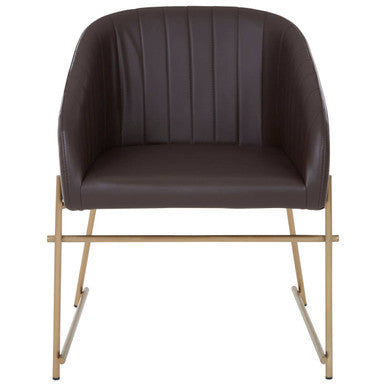Delta Brown Faux Leather Dining Chair