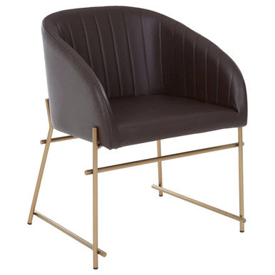 Delta Brown Faux Leather Dining Chair