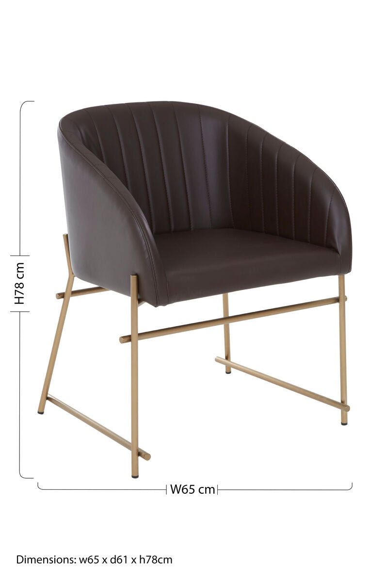 Delta Brown Faux Leather Dining Chair