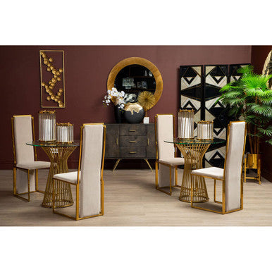 Deana Gold Frame High Back Dining Chair