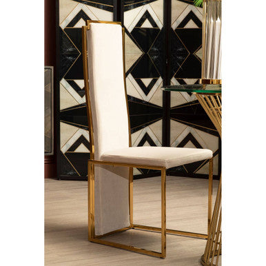 Deana Gold Frame High Back Dining Chair