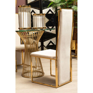 Deana Gold Frame High Back Dining Chair