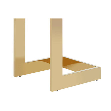 Gold Finish Base Console Table with Clear Glass Top, Deana