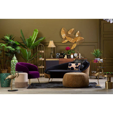 Manhattan Purple Velvet Curved Accent Chair