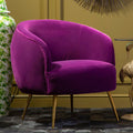 Manhattan Purple Velvet Accent Chair with Gold Finish Legs