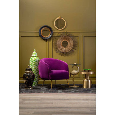 Manhattan Purple Velvet Curved Accent Chair