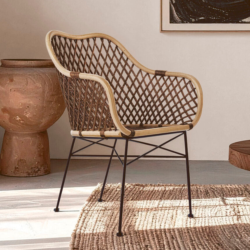 Manado Natural Rattan Chair with Open Weave Design