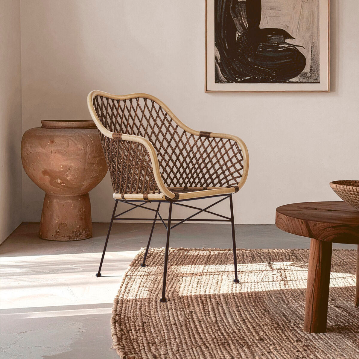 Manado Natural Rattan Chair with Open Weave Design