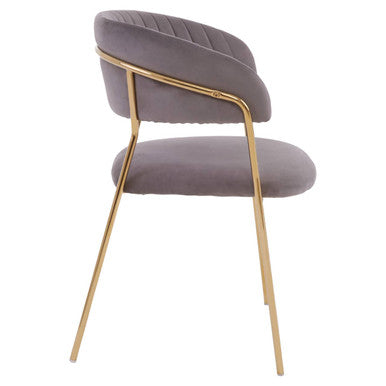 Tamzin Mink Velvet Channel Tufted Dining Chair