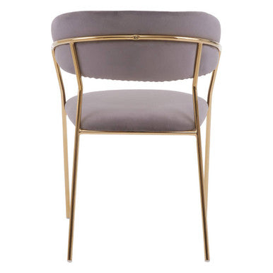 Tamzin Mink Velvet Channel Tufted Dining Chair