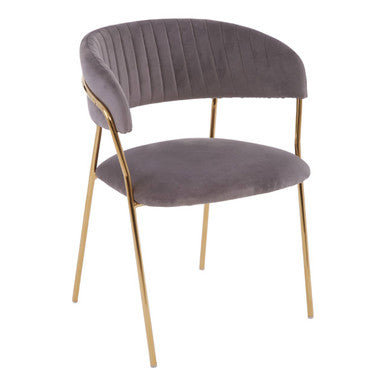 Tamzin Mink Velvet Channel Tufted Dining Chair