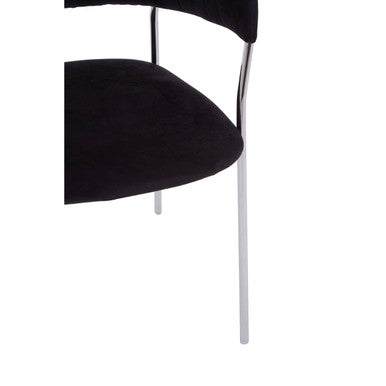 Tamzin Black Velvet Channel Tufted Dining Chair