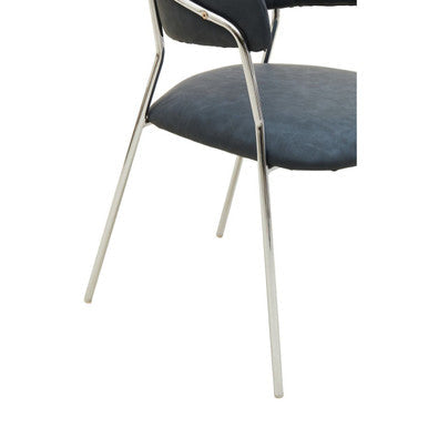 Tamzin Dark Grey Leather Effect Curved Dining Chair