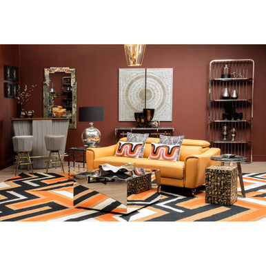 Black Tempered Glass Top Coffee Table with Silver Square Chrome Finish Frame | Carlox