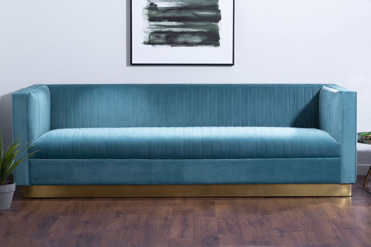3 Seater Light Blue Sofa, Opal