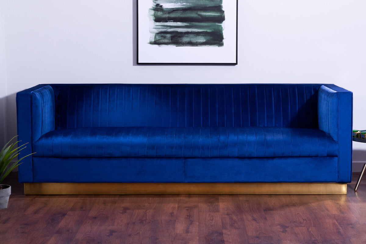 3 Seater Deep Blue Sofa, Opal