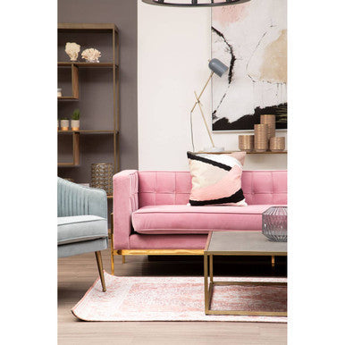 Textured Shahgreen Top and Gold Finish Square Coffee Table | Kempton