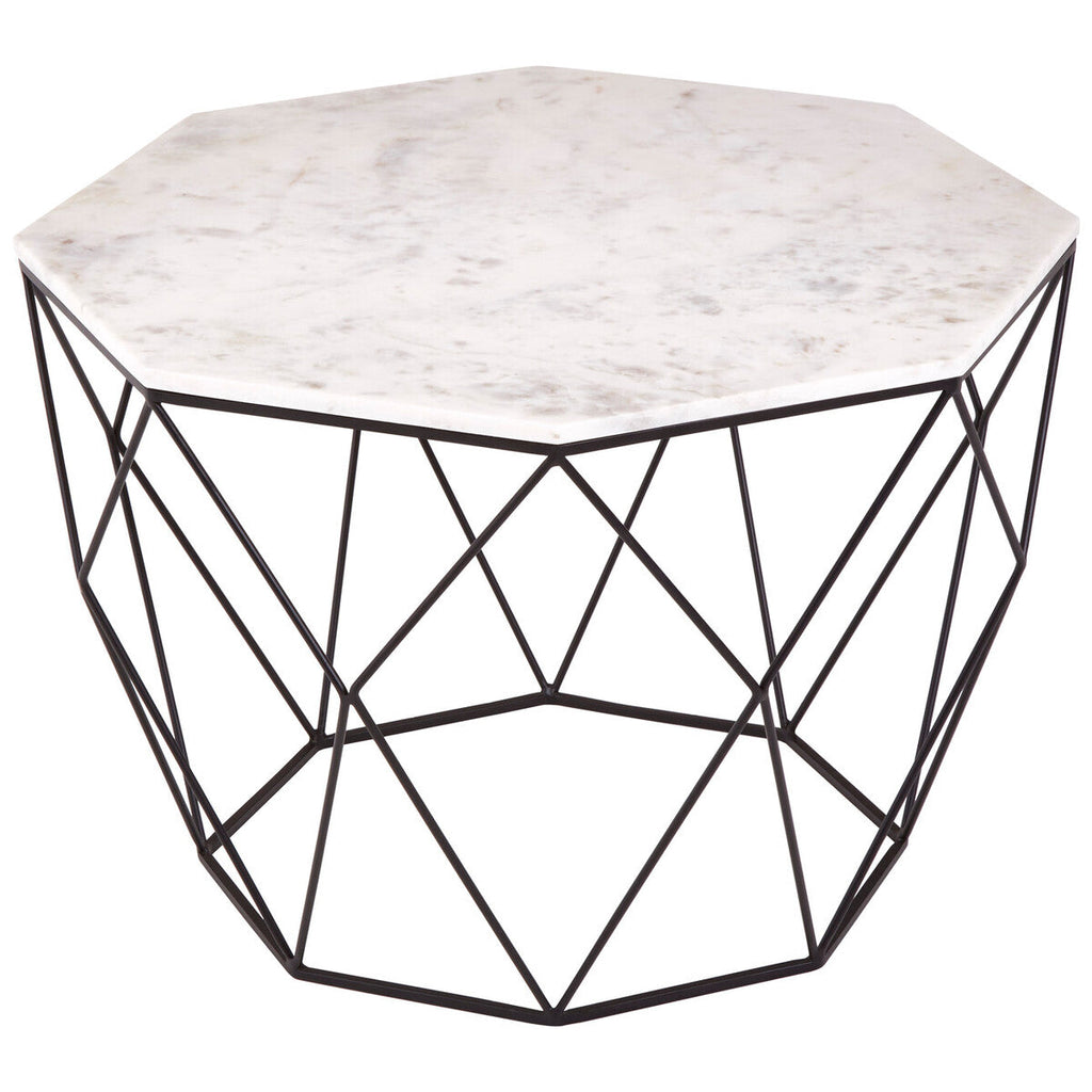 White Marble Top Octagon Table | Shalimar