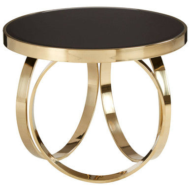 Black Mirrored Top Round Coffee Table, Ragusa