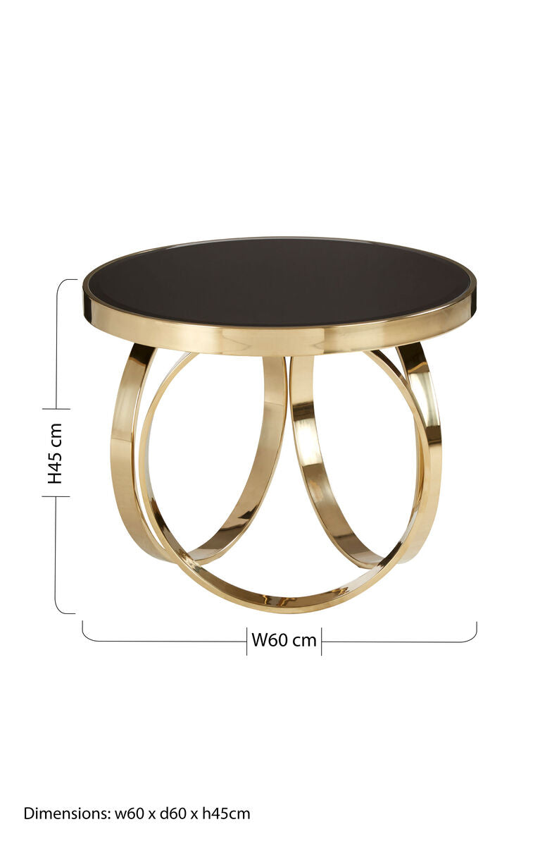 Black Mirrored Top Round Coffee Table, Ragusa