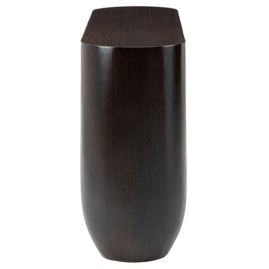 Black Oval Ebony Bamboo Console Table with Curved Edges and Undershelf Storage, Gabelle