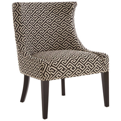 Regents Park Black Fabric Accent Chair with Wingback Design