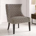 Regents Park Black Fabric Accent Chair with Wingback Design