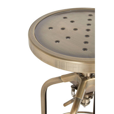 Gator Brass Finish Adjustable Bar Stool