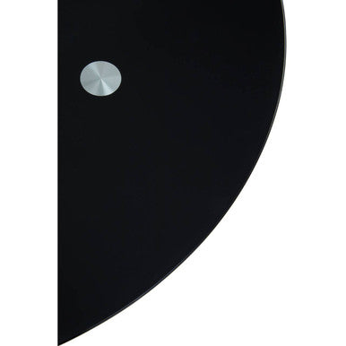 Black Glass Top and Gold Hourglass Base Dining Table, Anzio