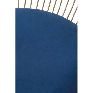 Anzio Navy Blue Velvet and Brushed Gold Chair with Hourglass Shape