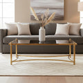 Ackley Gold Stainless Steel Coffee Table with Black Glass Top