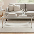 Ackley Silver Stainless Steel Coffee Table with Clear Glass Top