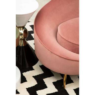 Gold and Black Metal Angular Side Table with White and Black Top and Rounded Base, Martini