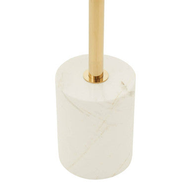 Gold Frame T-Shape End Table with White Marble Top | Oria