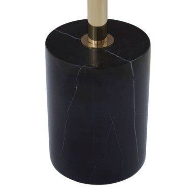 Gold Frame T-Shape End Table with Black Marble Top | Oria