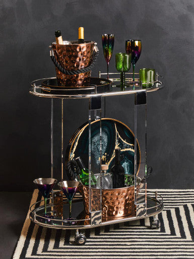 Oria Oval Mirrored Trolley