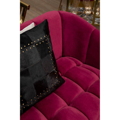 3 Seater Wine Velvet Sofa, Bella