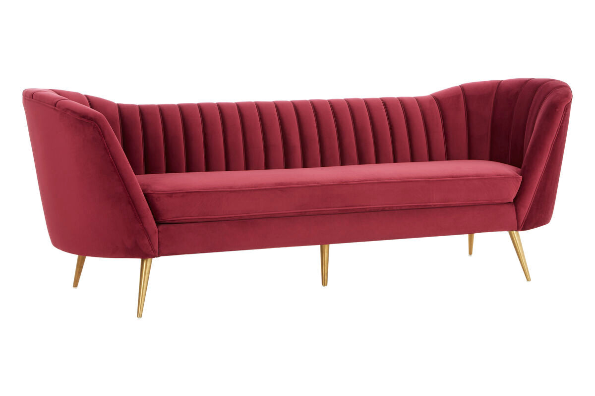 3 Seater Wine Velvet Sofa, Binky