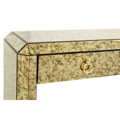 Antique Mirror Console Table with 2 Drawers in Gold Finish, Komo