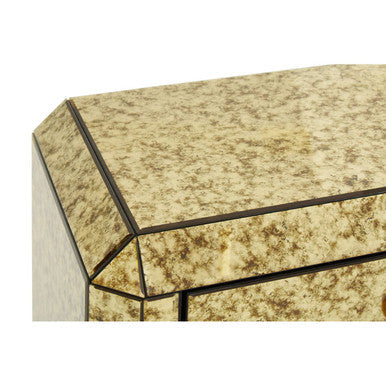 Antique Mirror Console Table with 2 Drawers in Gold Finish, Komo